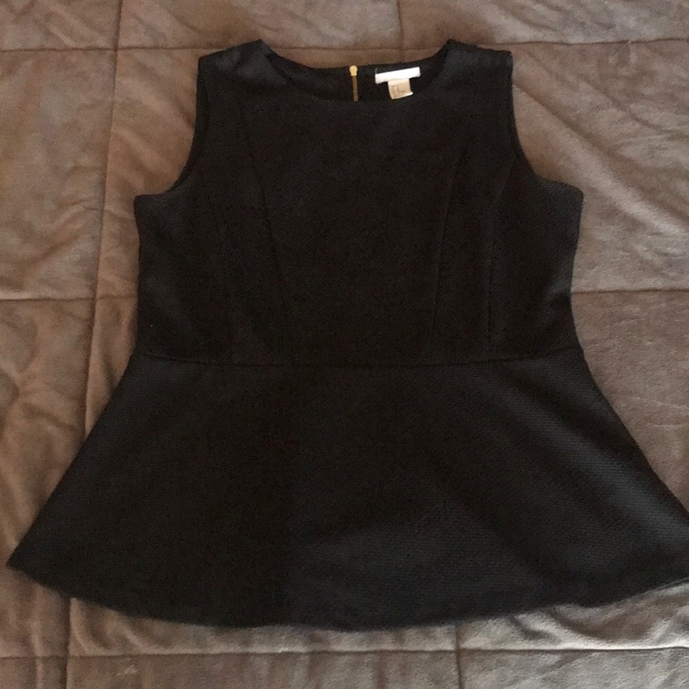 Black H&M peplum tank top